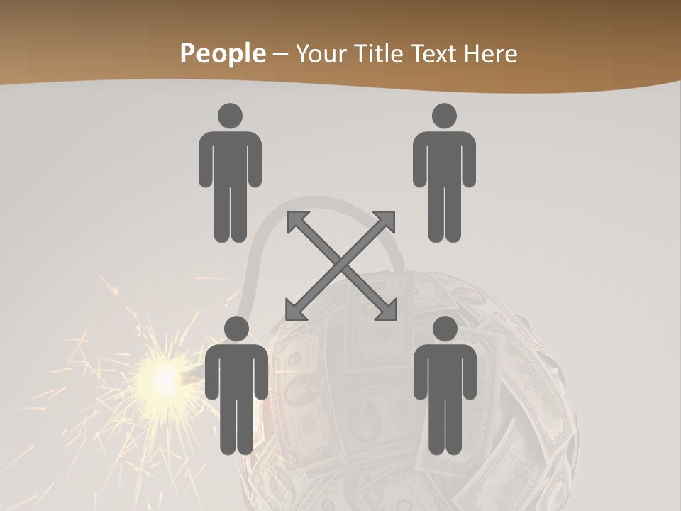 A Ball Of Money With A Sparkler On Top Of It PowerPoint Template