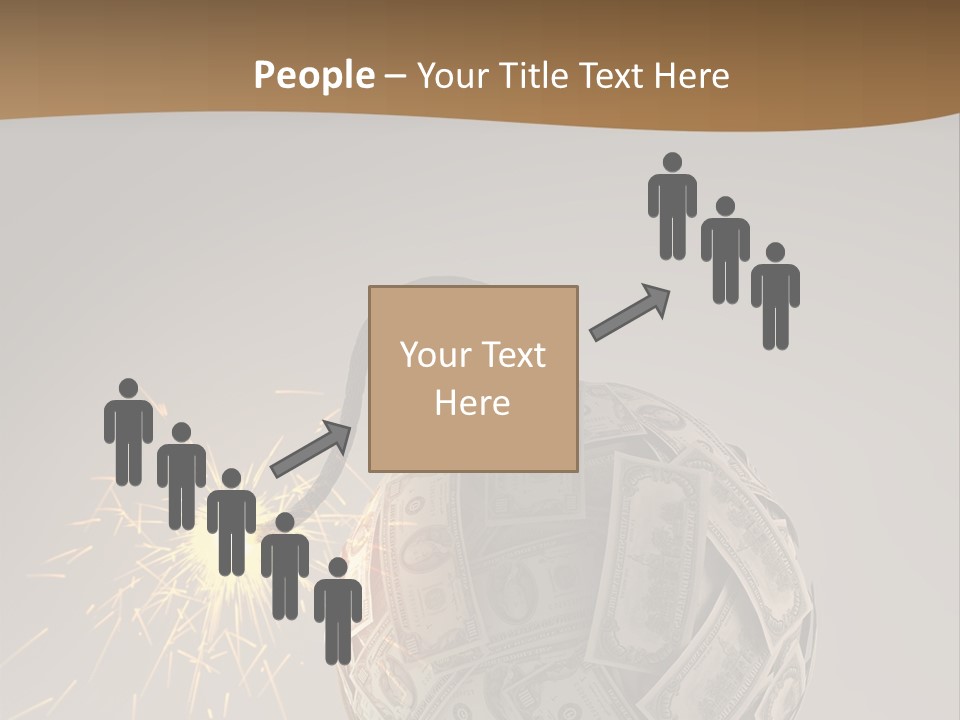 A Ball Of Money With A Sparkler On Top Of It PowerPoint Template