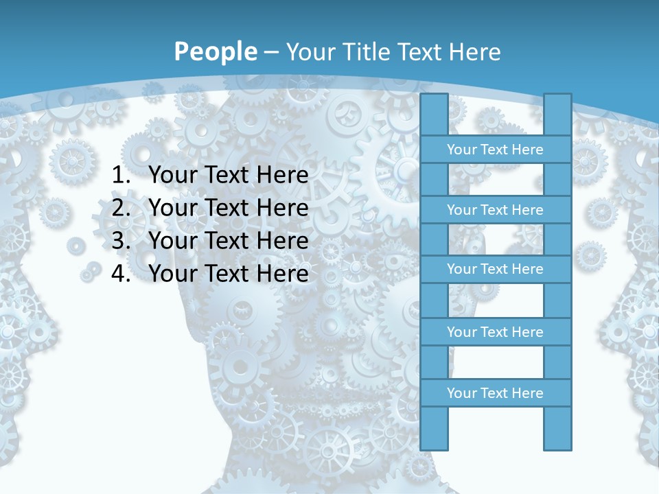 Steps Male Boss PowerPoint Template