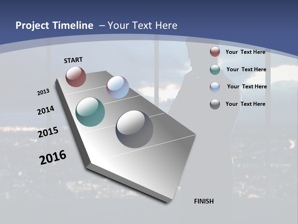 Steps Male Boss PowerPoint Template
