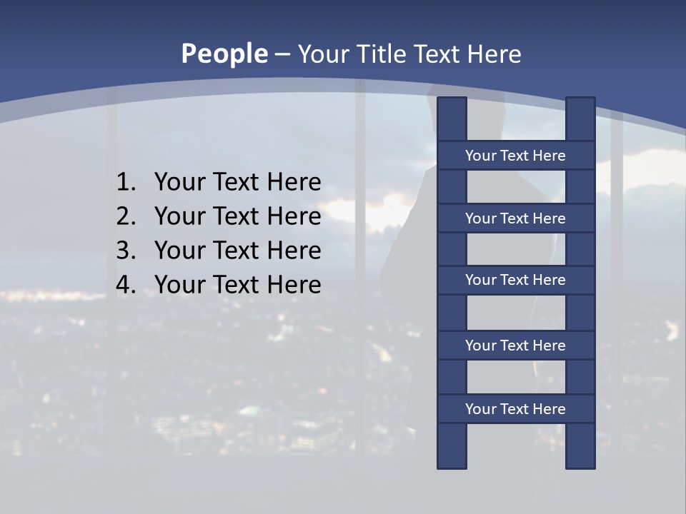 Steps Male Boss PowerPoint Template