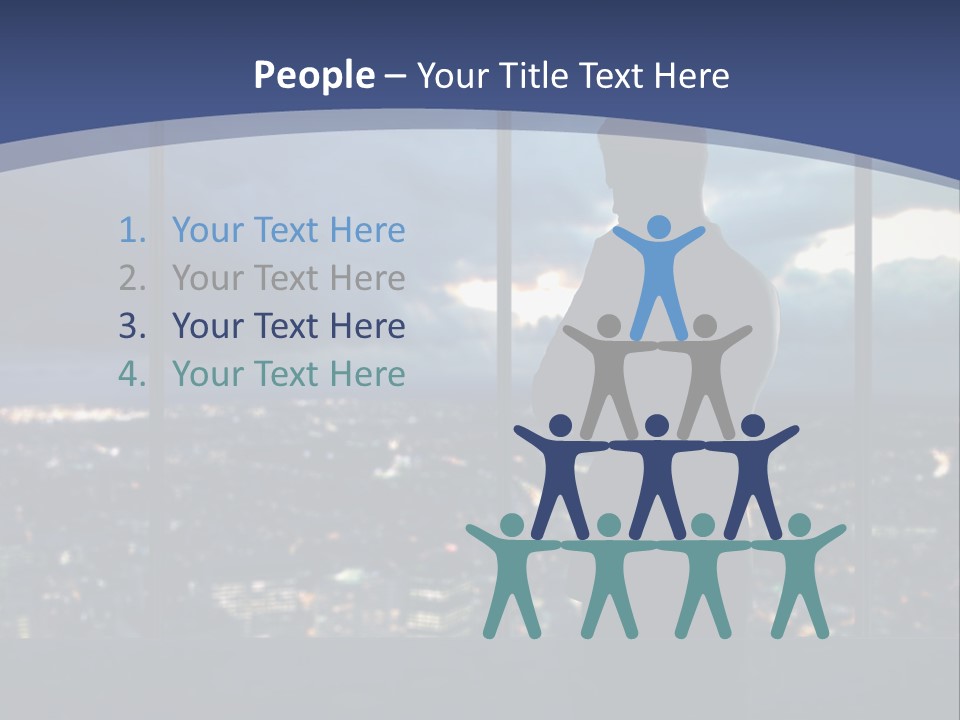 Steps Male Boss PowerPoint Template