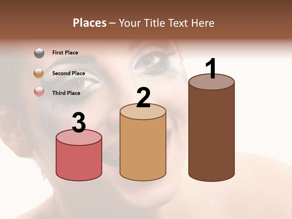 A Woman With Blue Makeup Is Smiling For The Camera PowerPoint Template