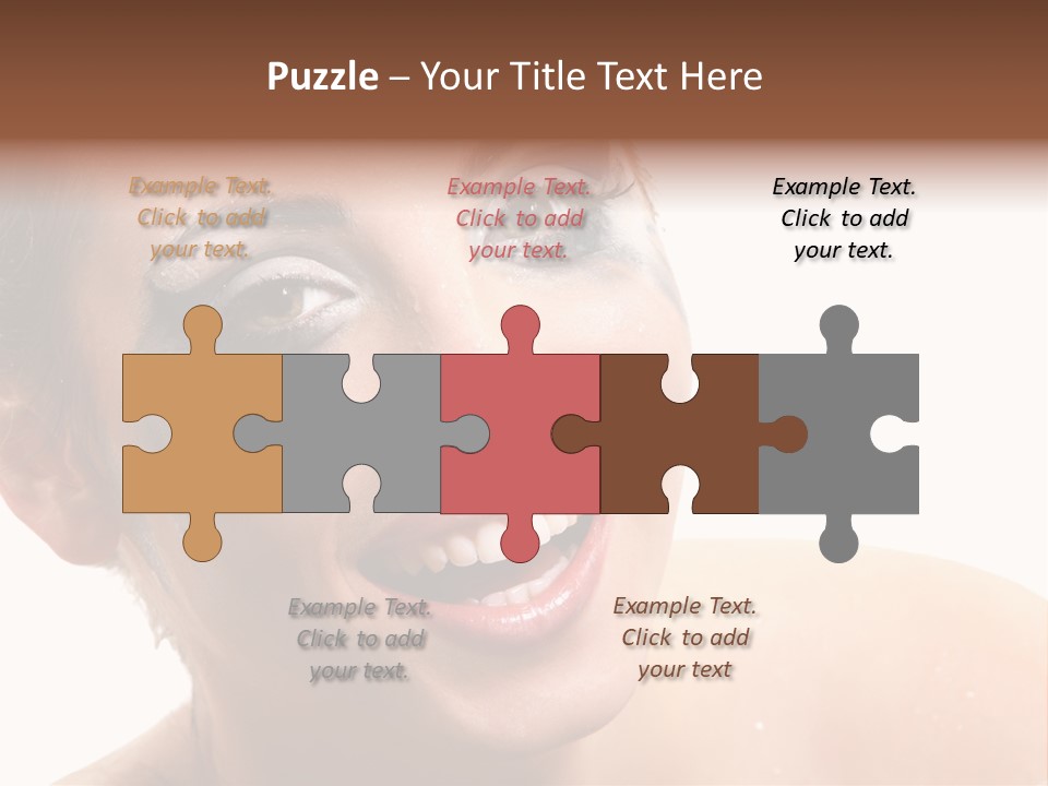 A Woman With Blue Makeup Is Smiling For The Camera PowerPoint Template