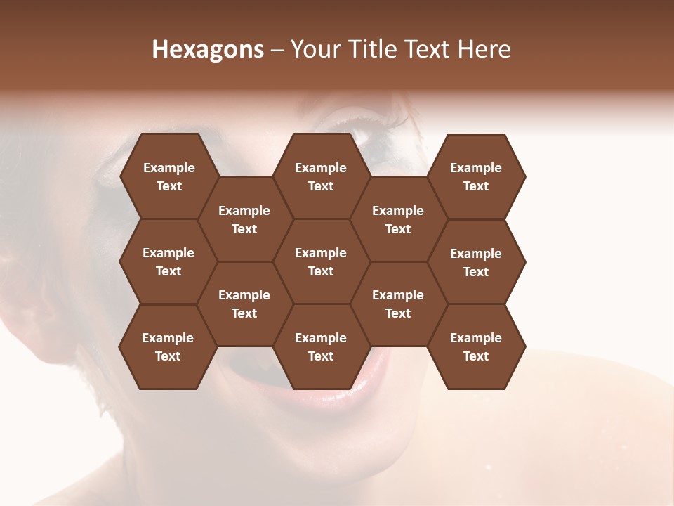 A Woman With Blue Makeup Is Smiling For The Camera PowerPoint Template