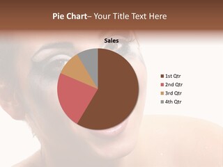 A Woman With Blue Makeup Is Smiling For The Camera PowerPoint Template