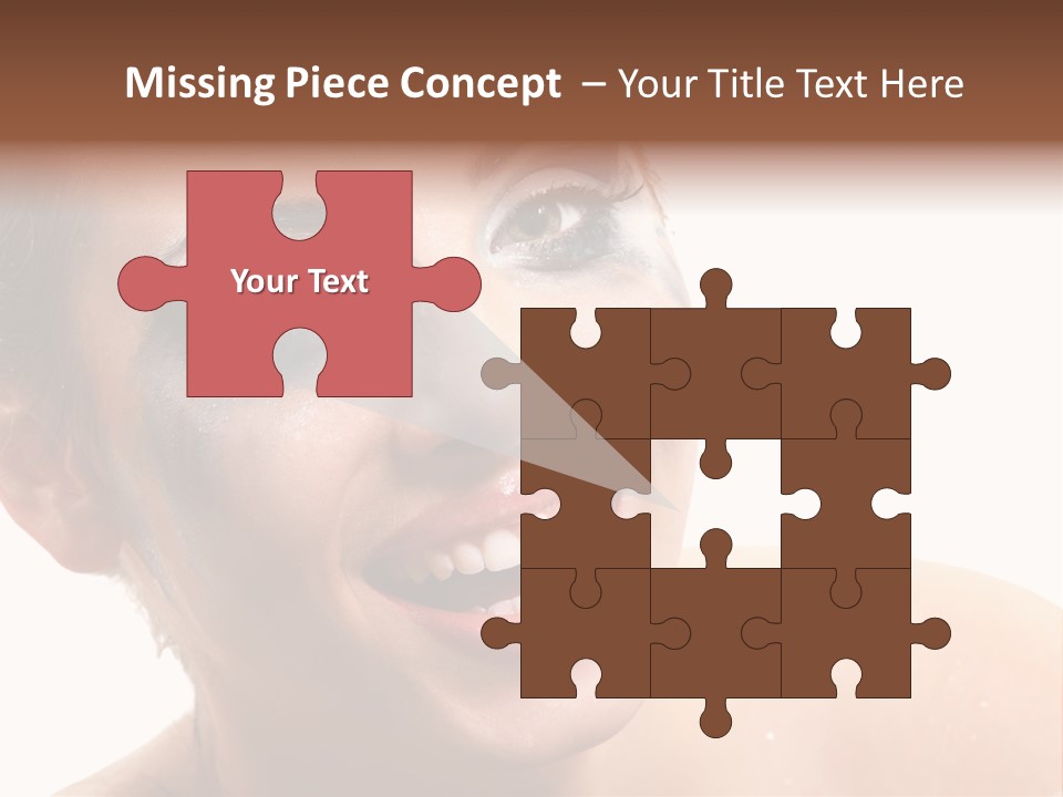 A Woman With Blue Makeup Is Smiling For The Camera PowerPoint Template