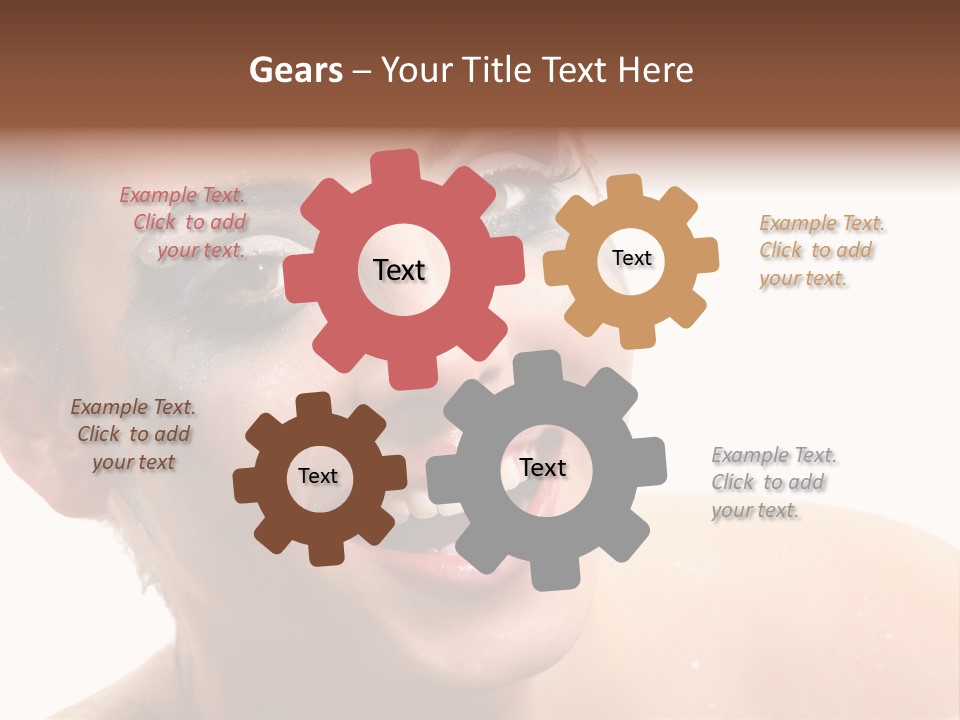 A Woman With Blue Makeup Is Smiling For The Camera PowerPoint Template