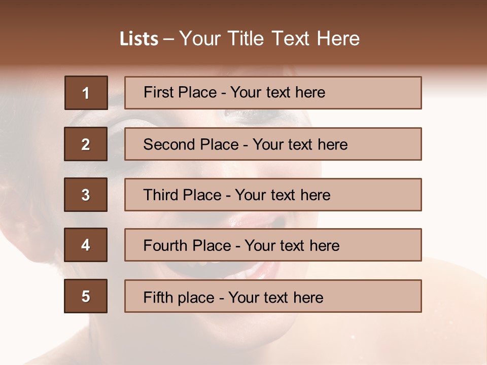 A Woman With Blue Makeup Is Smiling For The Camera PowerPoint Template