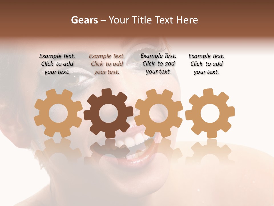 A Woman With Blue Makeup Is Smiling For The Camera PowerPoint Template