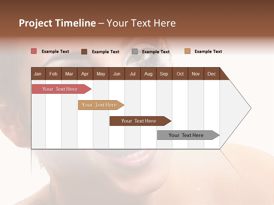 A Woman With Blue Makeup Is Smiling For The Camera PowerPoint Template