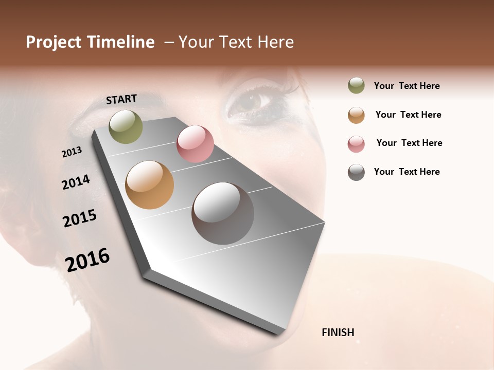 A Woman With Blue Makeup Is Smiling For The Camera PowerPoint Template