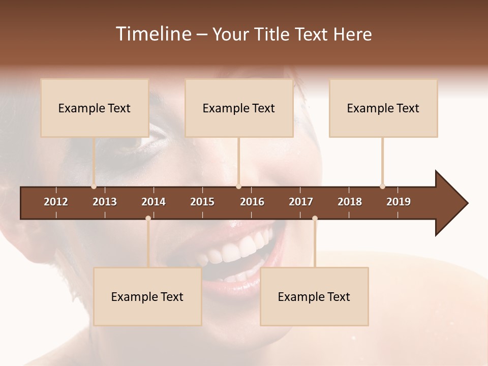 A Woman With Blue Makeup Is Smiling For The Camera PowerPoint Template