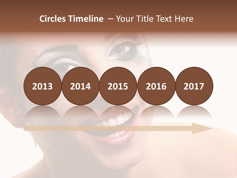 A Woman With Blue Makeup Is Smiling For The Camera PowerPoint Template