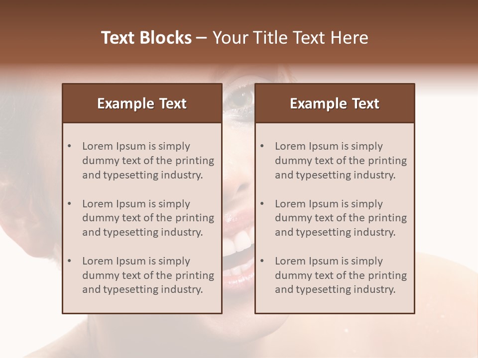 A Woman With Blue Makeup Is Smiling For The Camera PowerPoint Template