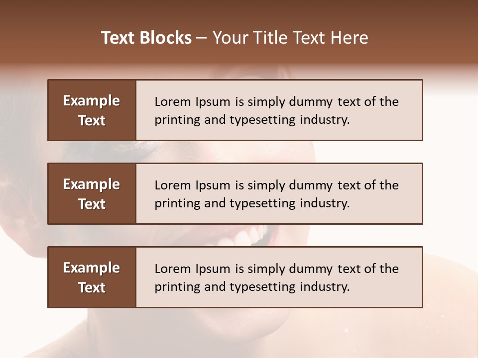 A Woman With Blue Makeup Is Smiling For The Camera PowerPoint Template