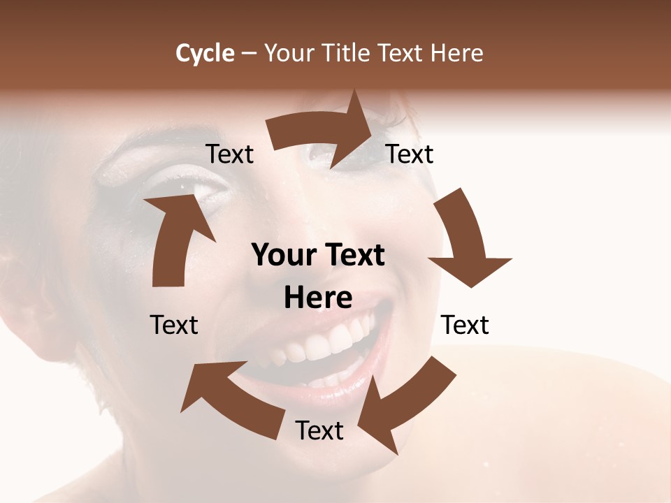 A Woman With Blue Makeup Is Smiling For The Camera PowerPoint Template