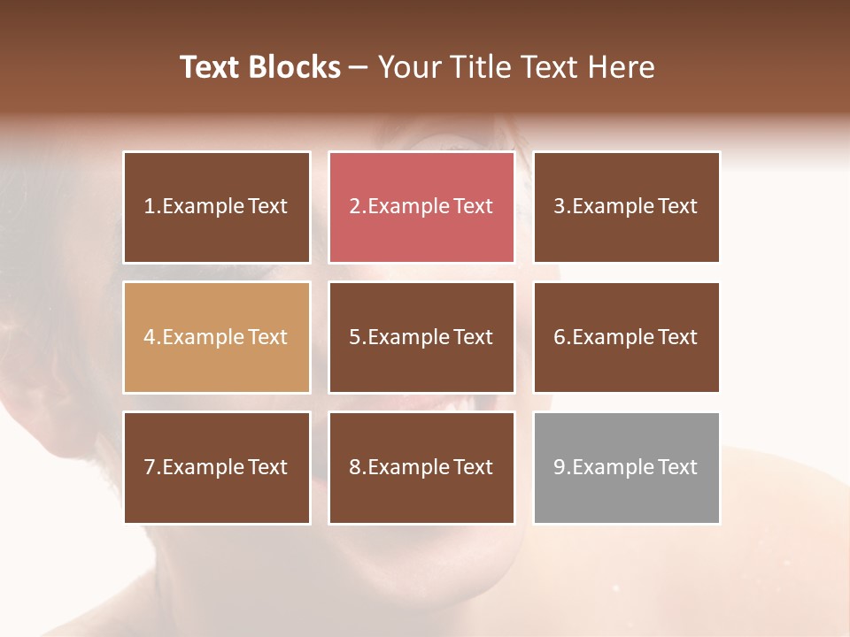 A Woman With Blue Makeup Is Smiling For The Camera PowerPoint Template