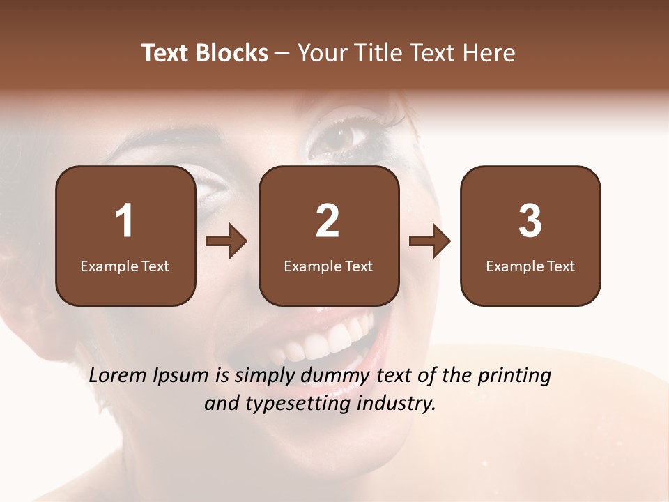 A Woman With Blue Makeup Is Smiling For The Camera PowerPoint Template