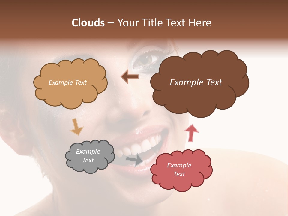 A Woman With Blue Makeup Is Smiling For The Camera PowerPoint Template
