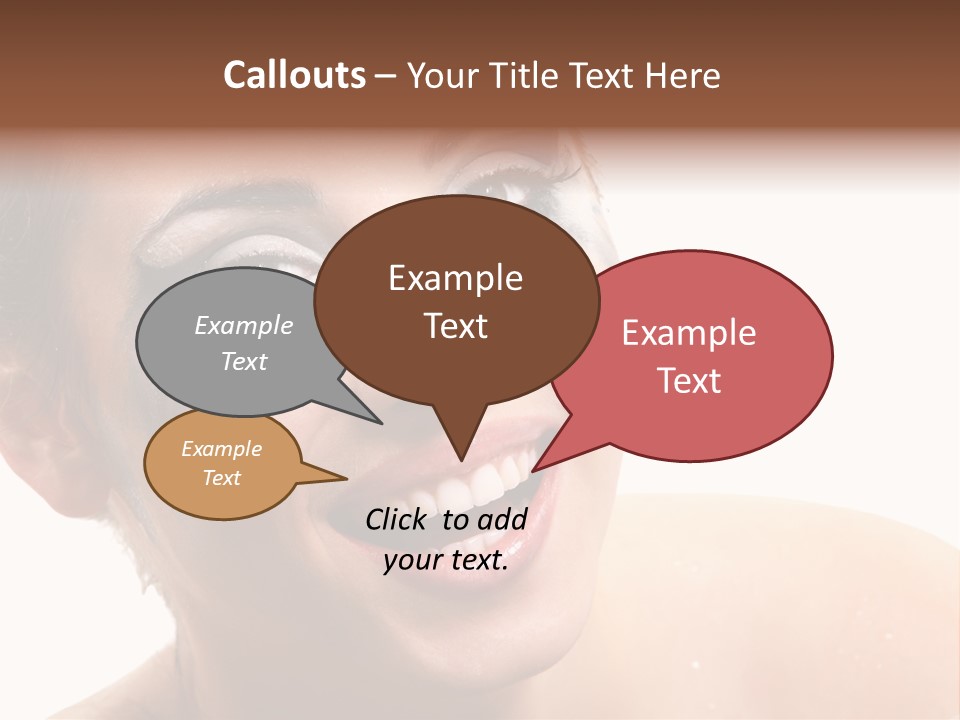 A Woman With Blue Makeup Is Smiling For The Camera PowerPoint Template