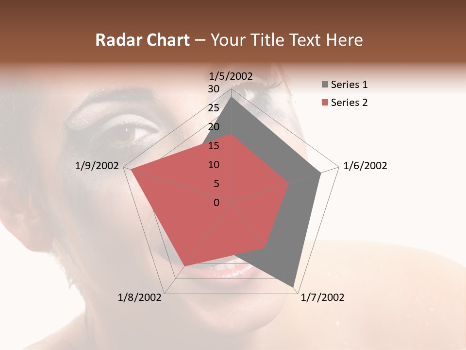 A Woman With Blue Makeup Is Smiling For The Camera PowerPoint Template