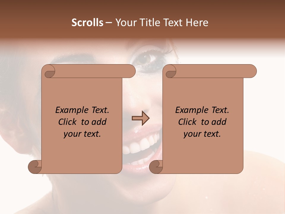A Woman With Blue Makeup Is Smiling For The Camera PowerPoint Template