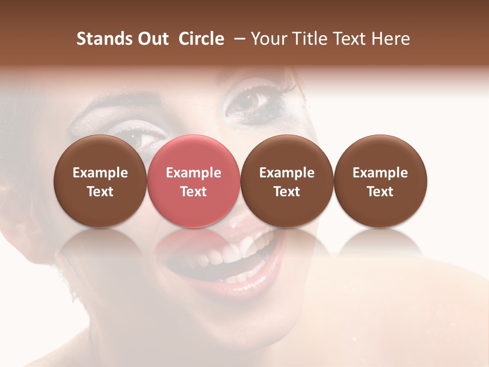 A Woman With Blue Makeup Is Smiling For The Camera PowerPoint Template
