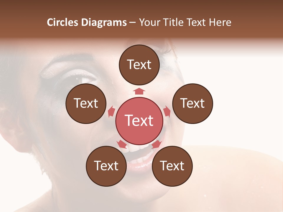 A Woman With Blue Makeup Is Smiling For The Camera PowerPoint Template