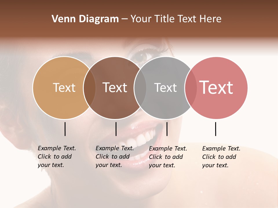 A Woman With Blue Makeup Is Smiling For The Camera PowerPoint Template