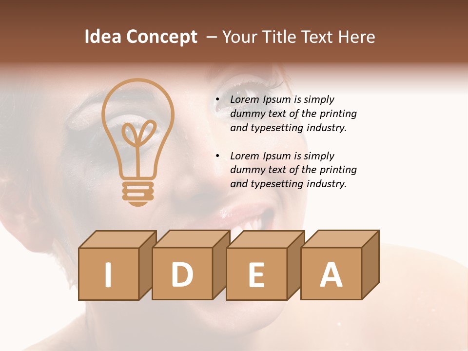 A Woman With Blue Makeup Is Smiling For The Camera PowerPoint Template