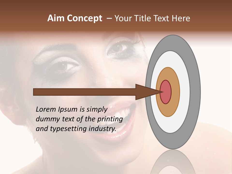 A Woman With Blue Makeup Is Smiling For The Camera PowerPoint Template