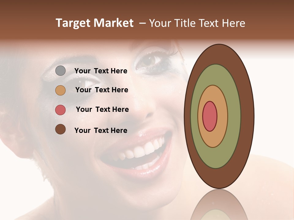A Woman With Blue Makeup Is Smiling For The Camera PowerPoint Template