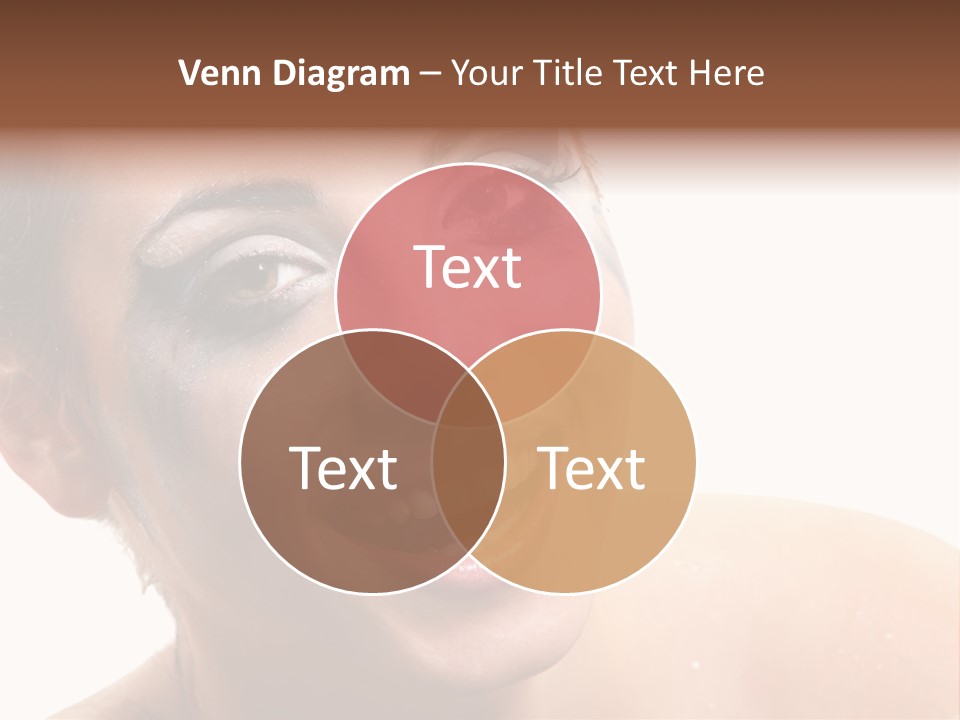 A Woman With Blue Makeup Is Smiling For The Camera PowerPoint Template