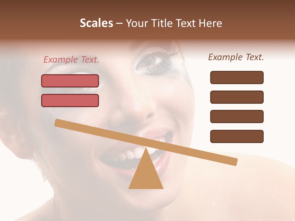 A Woman With Blue Makeup Is Smiling For The Camera PowerPoint Template