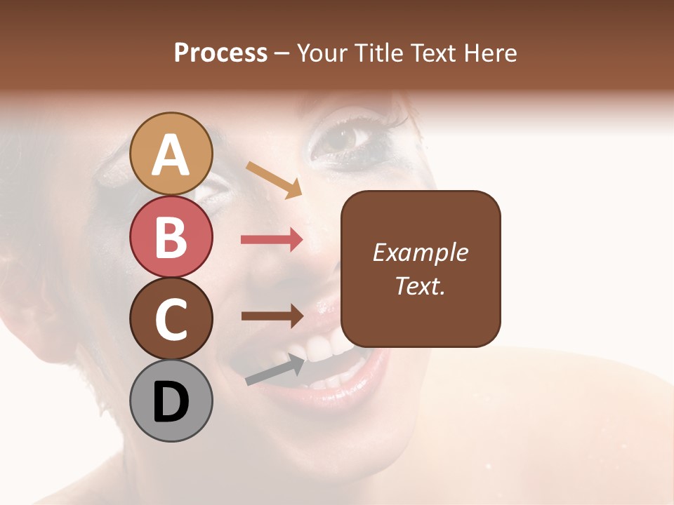 A Woman With Blue Makeup Is Smiling For The Camera PowerPoint Template