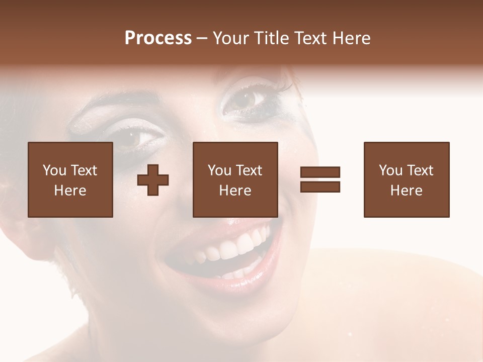 A Woman With Blue Makeup Is Smiling For The Camera PowerPoint Template
