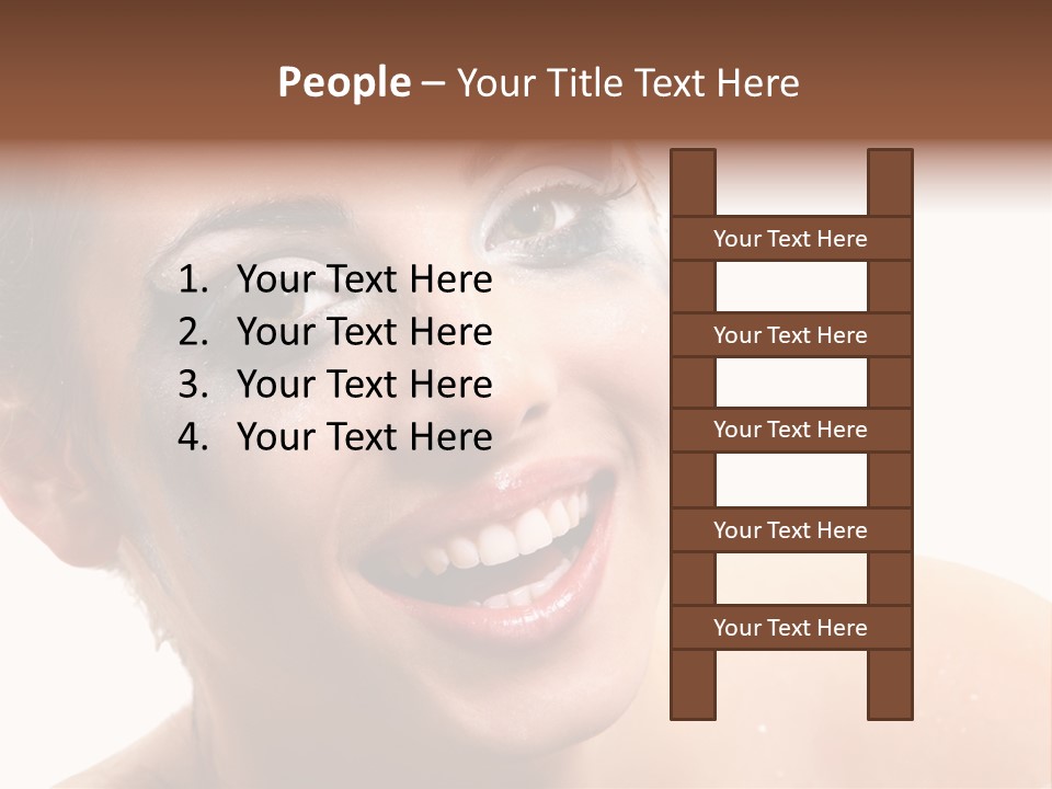 A Woman With Blue Makeup Is Smiling For The Camera PowerPoint Template
