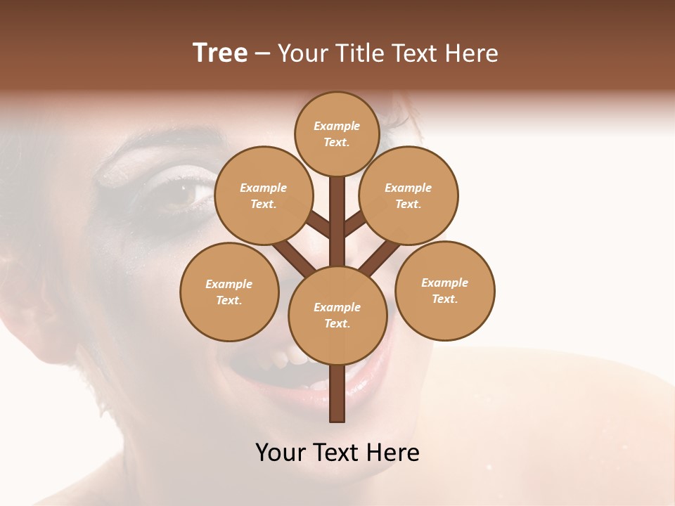 A Woman With Blue Makeup Is Smiling For The Camera PowerPoint Template