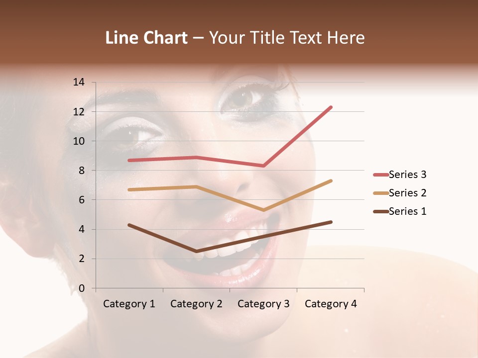A Woman With Blue Makeup Is Smiling For The Camera PowerPoint Template