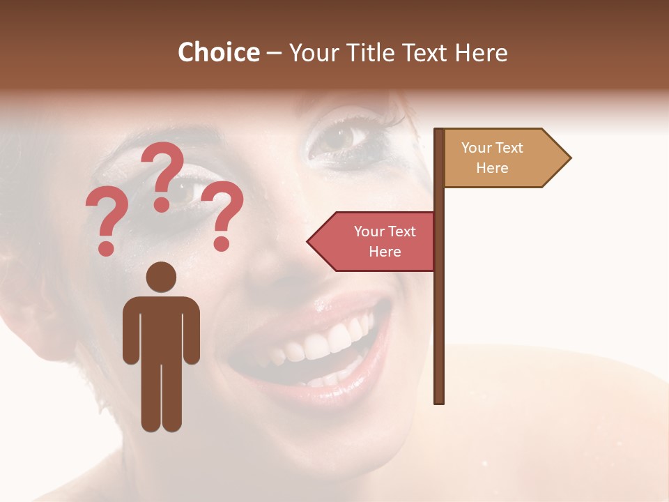 A Woman With Blue Makeup Is Smiling For The Camera PowerPoint Template