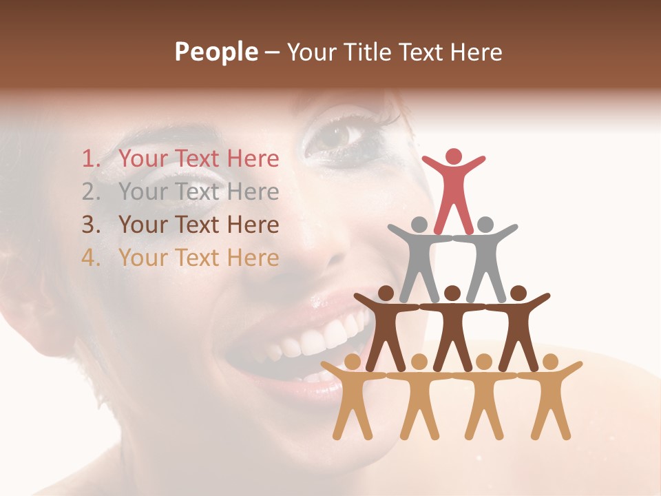 A Woman With Blue Makeup Is Smiling For The Camera PowerPoint Template