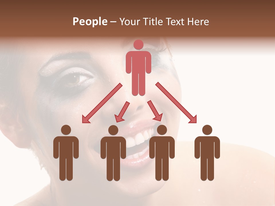 A Woman With Blue Makeup Is Smiling For The Camera PowerPoint Template