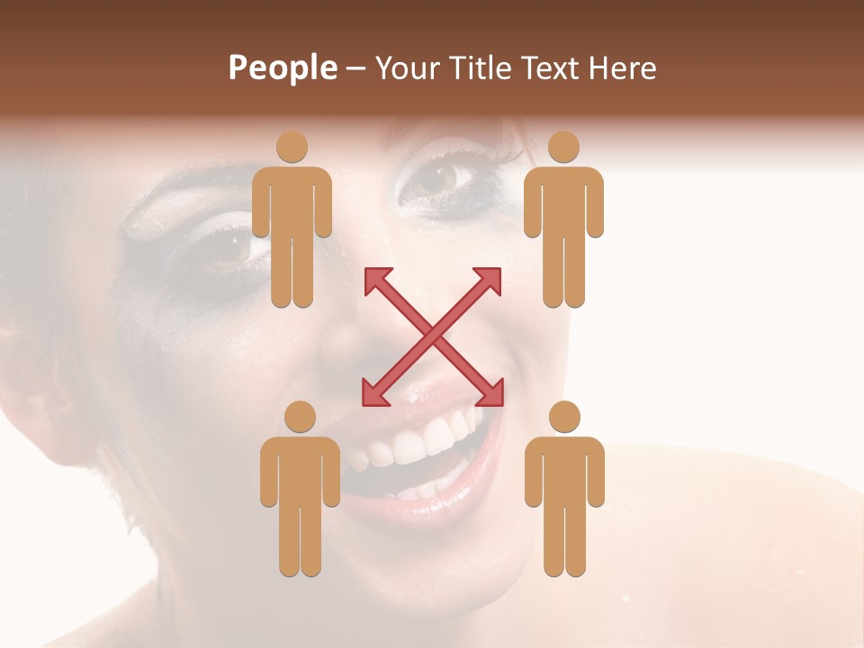 A Woman With Blue Makeup Is Smiling For The Camera PowerPoint Template