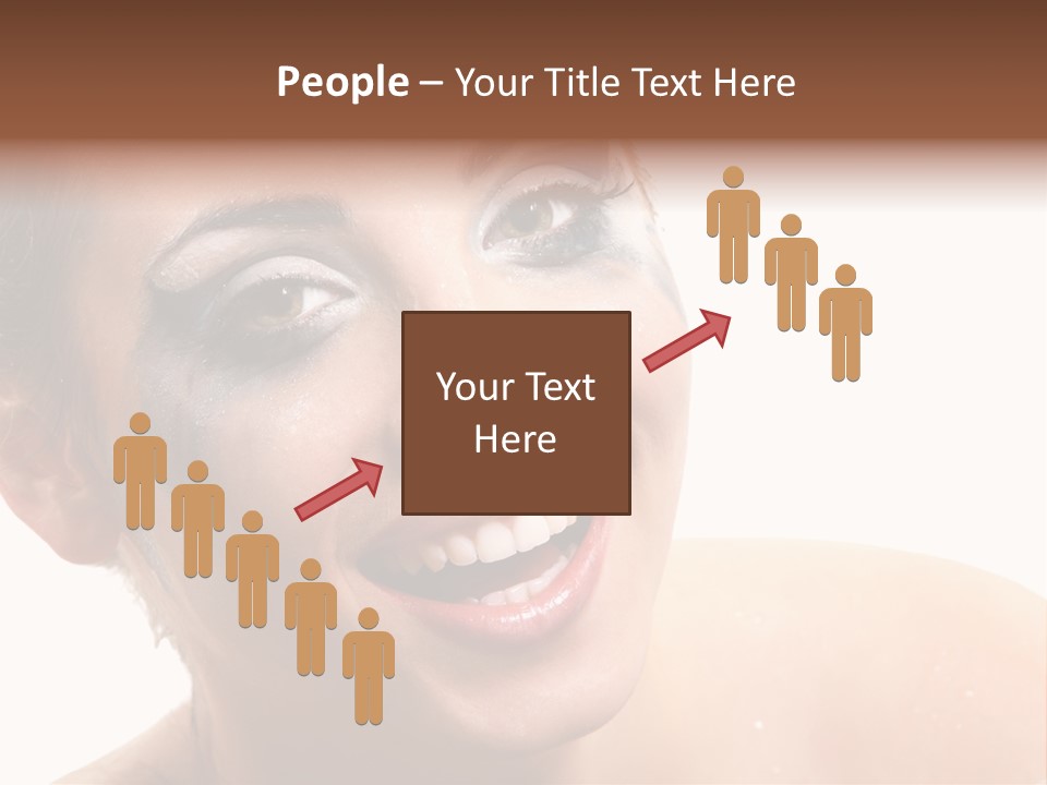 A Woman With Blue Makeup Is Smiling For The Camera PowerPoint Template