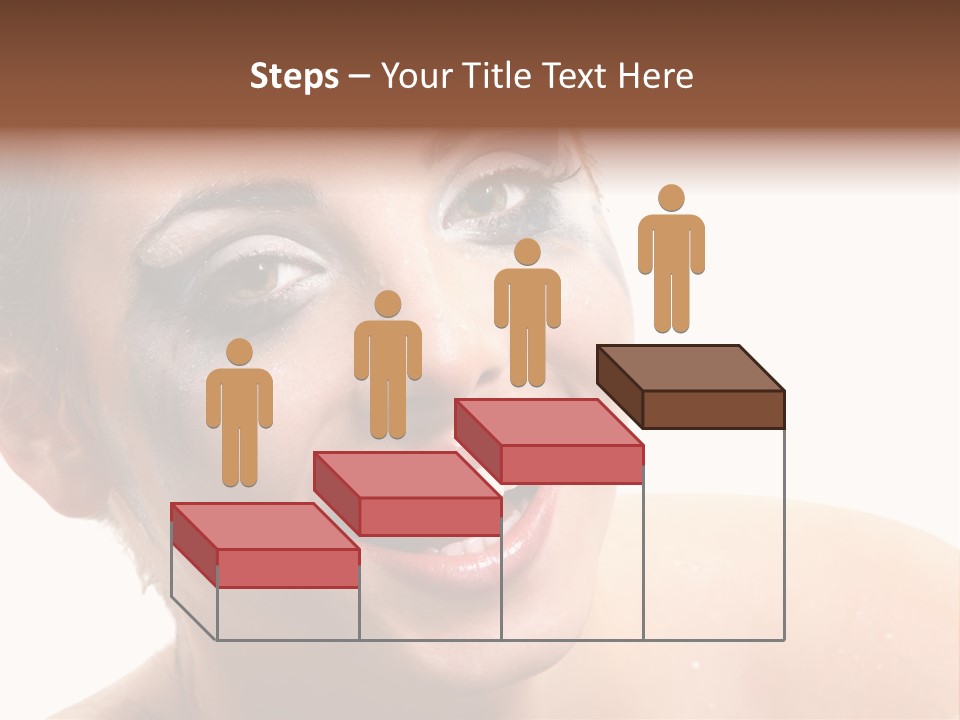 A Woman With Blue Makeup Is Smiling For The Camera PowerPoint Template