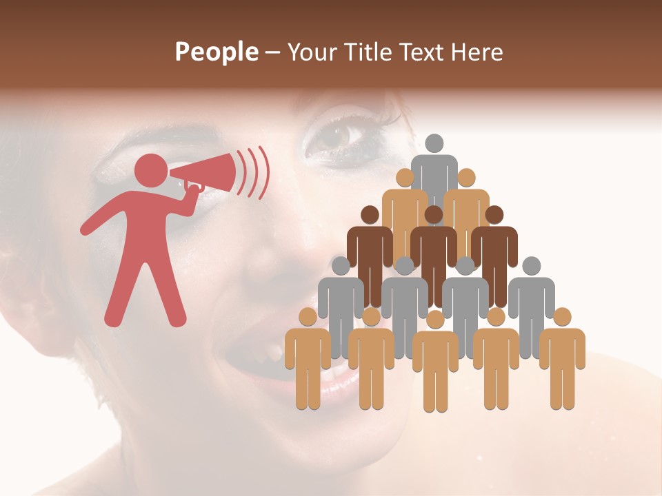 A Woman With Blue Makeup Is Smiling For The Camera PowerPoint Template