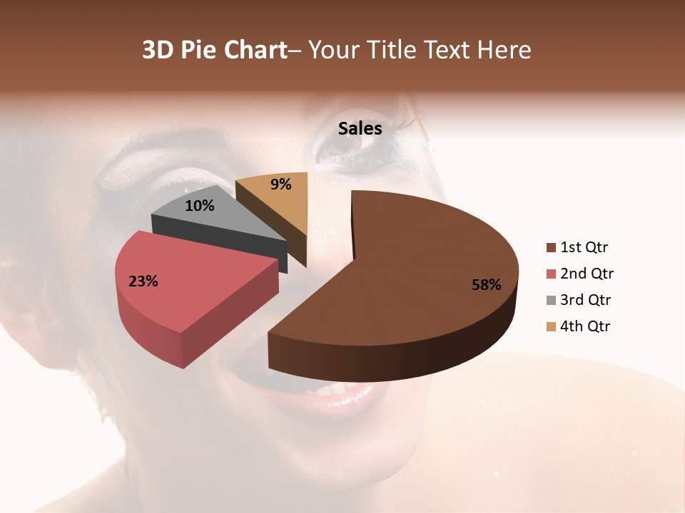 A Woman With Blue Makeup Is Smiling For The Camera PowerPoint Template