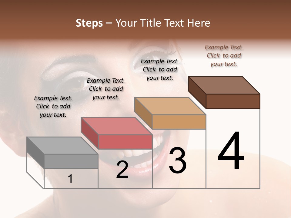 A Woman With Blue Makeup Is Smiling For The Camera PowerPoint Template