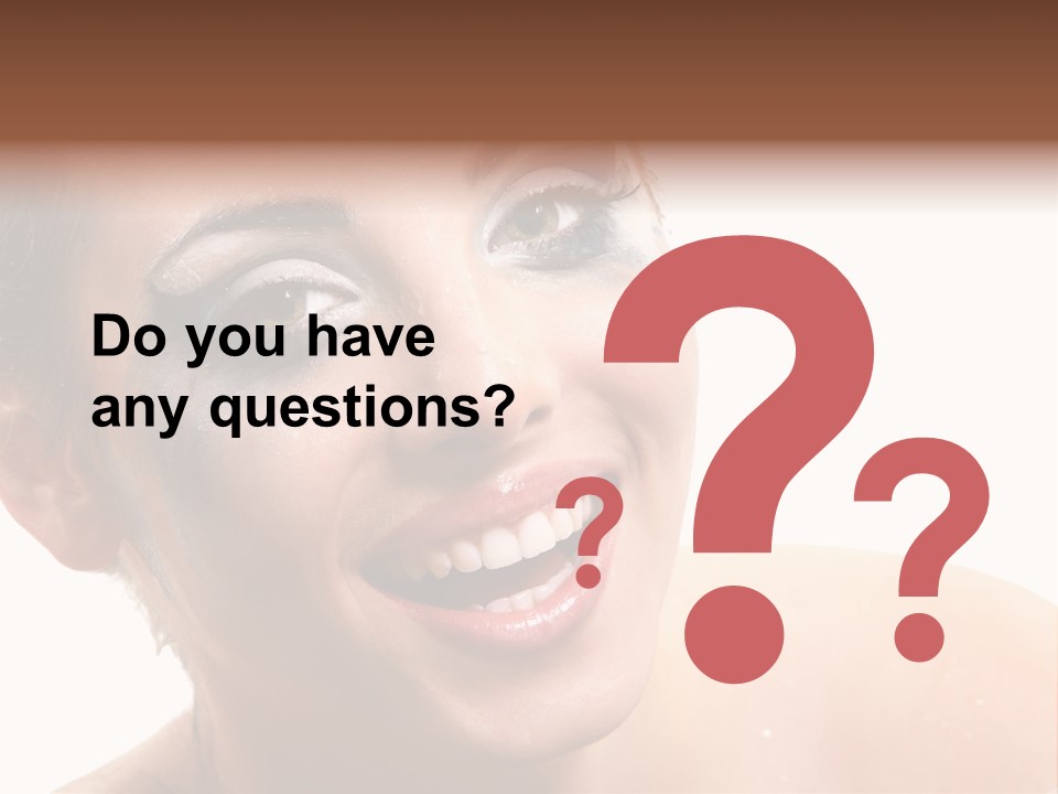 A Woman With Blue Makeup Is Smiling For The Camera PowerPoint Template